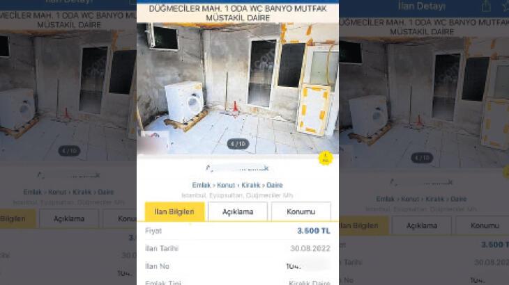 25 metrekare odaya 3 bin 500 lira istedi