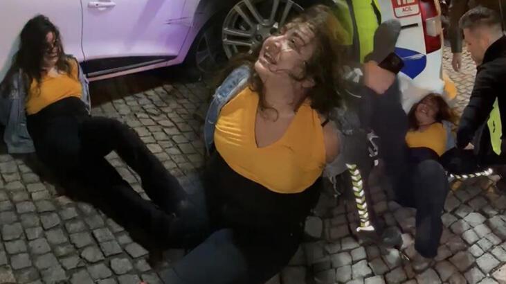 Alkollü kadın sürücü dehşet saçtı! Polise tekme atıp küfürler savurdu