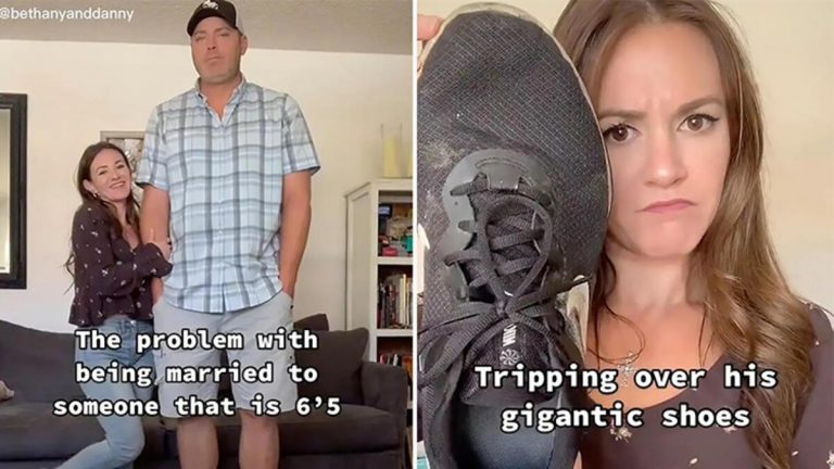 Kendinden 50 santim uzun bir adamla evli… TikTok paylaşımları rekorlar kırıyor!