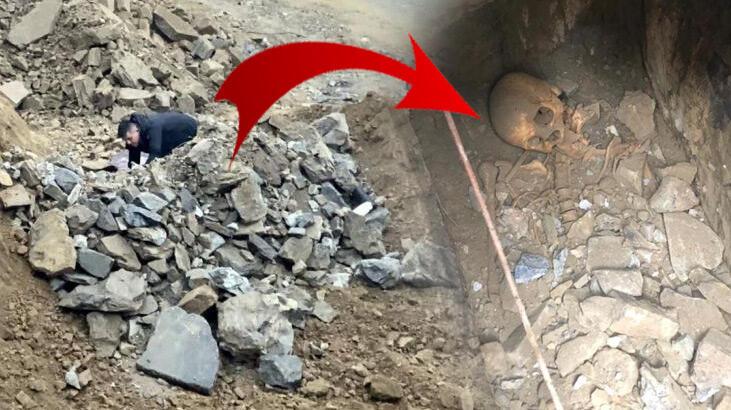 Kağıthane’deki kazıda kafatası ve iskelet bulundu, gören şoke oldu