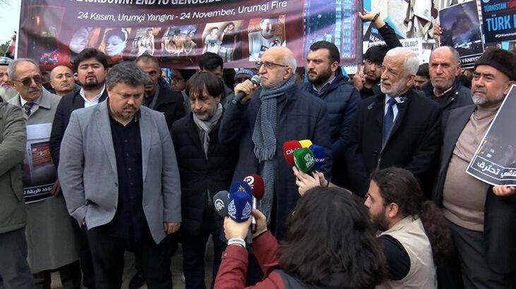 Genç İHH Fatih Camii önünde Çin’i protesto etti