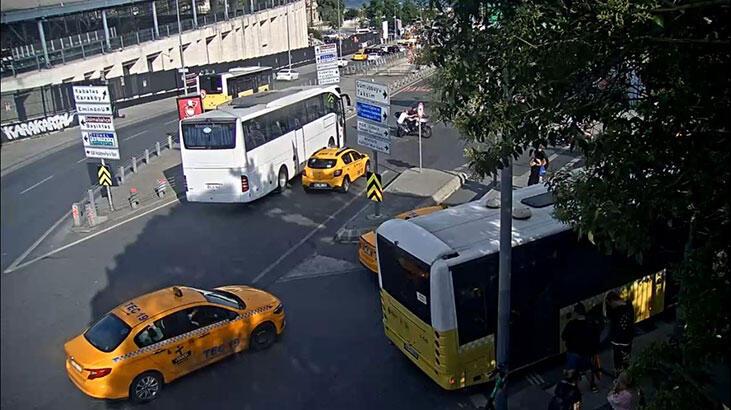 İstanbul’da film gibi olay kamerada: Alkollü taksici çarptığı polisi sürükleyip kaçtı