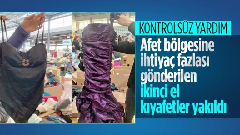 Adıyaman’da ikinci el kıyafetlerin kimileri yakıldı