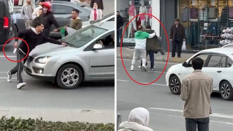 Cadde ortasında kavga! Bıçak alıp geri gelince kan döküldü