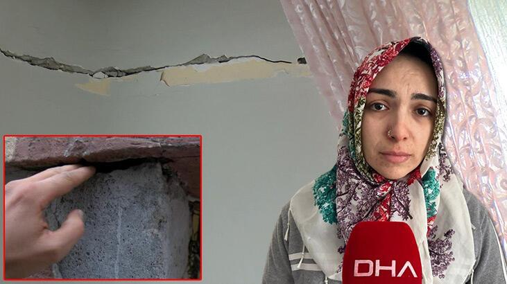 Sarsıntısı Gaziantep’te yaşadı, İstanbul’da kolonları çatlamış meskenine sığındı