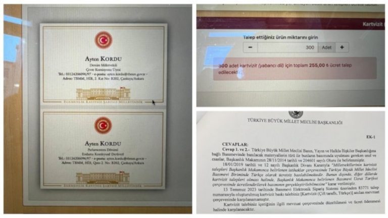 Türkçe kartviziti ücretsiz basan Meclis Kürtçe için para istedi