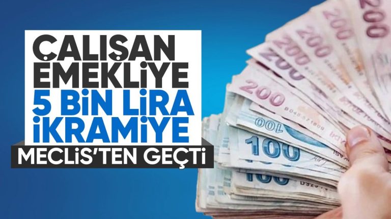 Çalışan emekliye 5 bin TL ikramiye maddeleşti