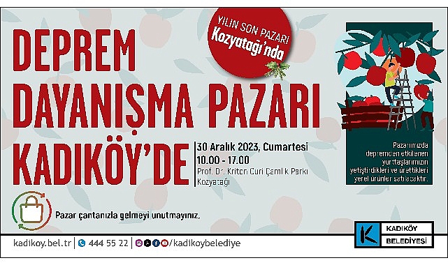 Sarsıntı dayanışma pazarı 30 aralık kadıköy kozyatağı’nda