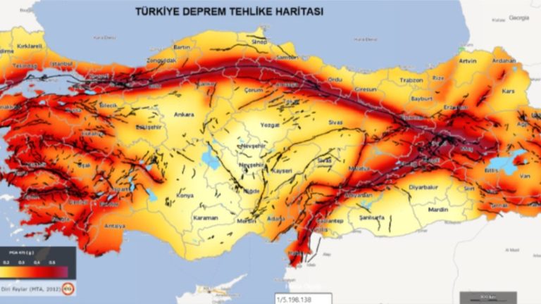 Türkiye’nin zelzele risk haritası: Tehlike altındaki bölgeler