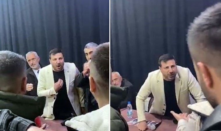 YRP’nin adayı Davut Güloğlu yurttaşın üzerine yürüdü, mikrofon fırlattı