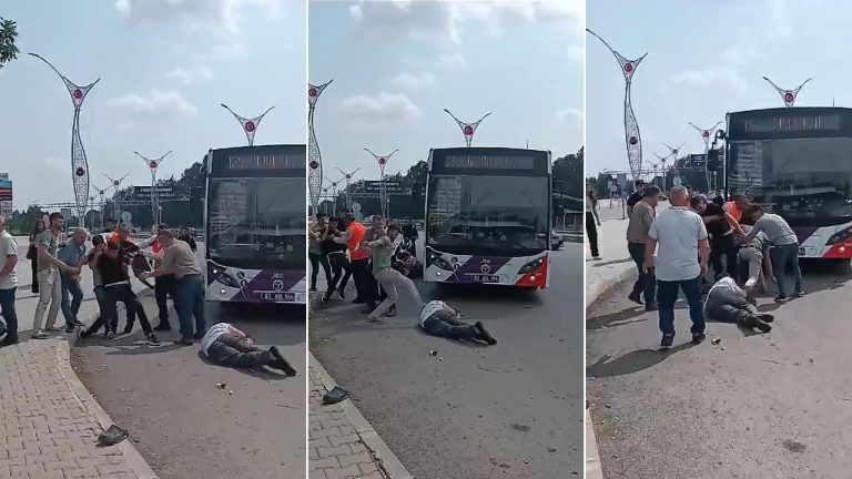 Belediye otobüsü şoförünü bayılana kadar dövdüler