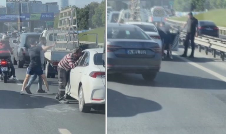 Küçükçekmece’de trafik magandaları sürücüye saldırdı