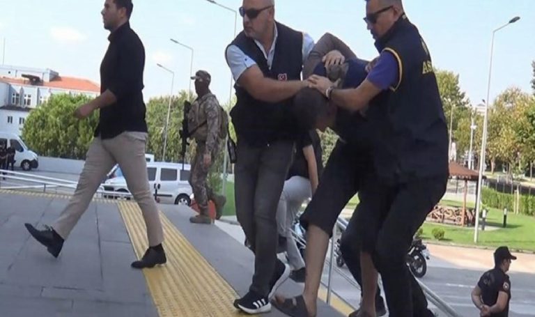 Karısını öldürüp kaçan Hasan Dim, geniş güvenlik tedbirleriyle adliyeye sevk edildi