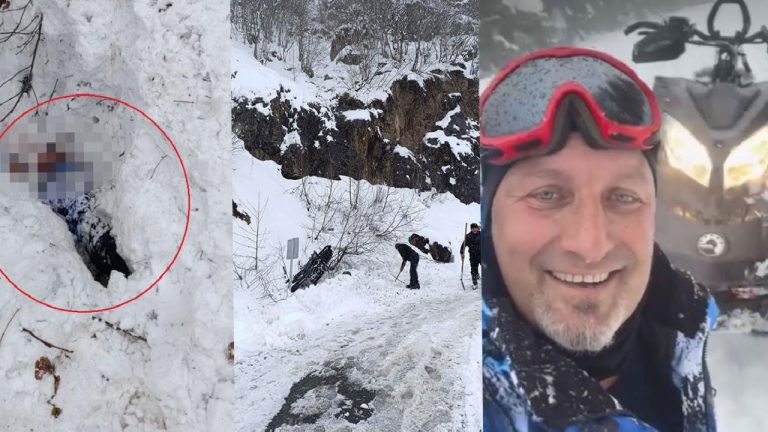 Kar motoruyla kaza yaptı; gömüldüğü yerden orman işçileri kurtardı