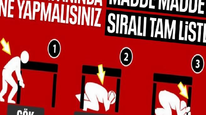 Sarsıntı anında yapılması gerekenler