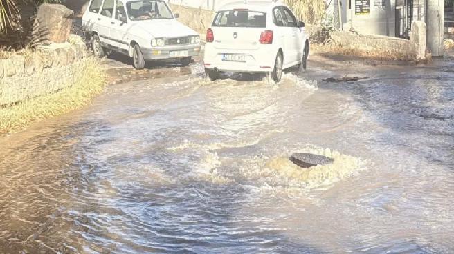 Bodrum’da Ana Su Hattında Patlama, Tonlarca Su Boşa Aktı