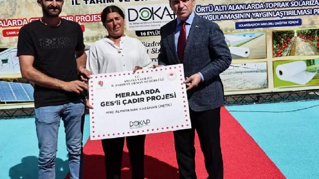Amasya’da Güneş Enerjili Çadır ve Solarizasyon Naylonları Dağıtıldı
