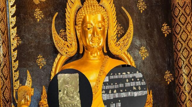 1300 yıllık Buda heykelinin altında hazine bulundu