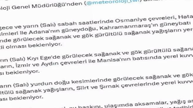 İçişleri Bakanlığı’ndan Sarı Kodlu Uyarı: 9 İl İçin Şiddetli Yağış Bekleniyor