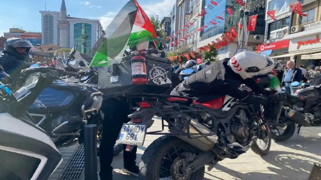 Motorcular Gazze İçin Farkındalık Sürüşü Düzenledi